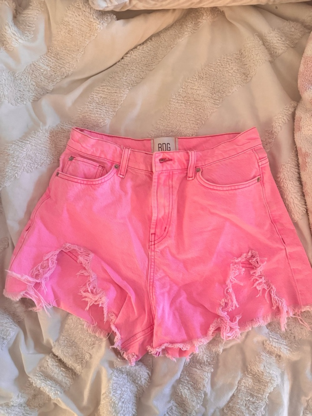 Urban outfitters pink denim shorts